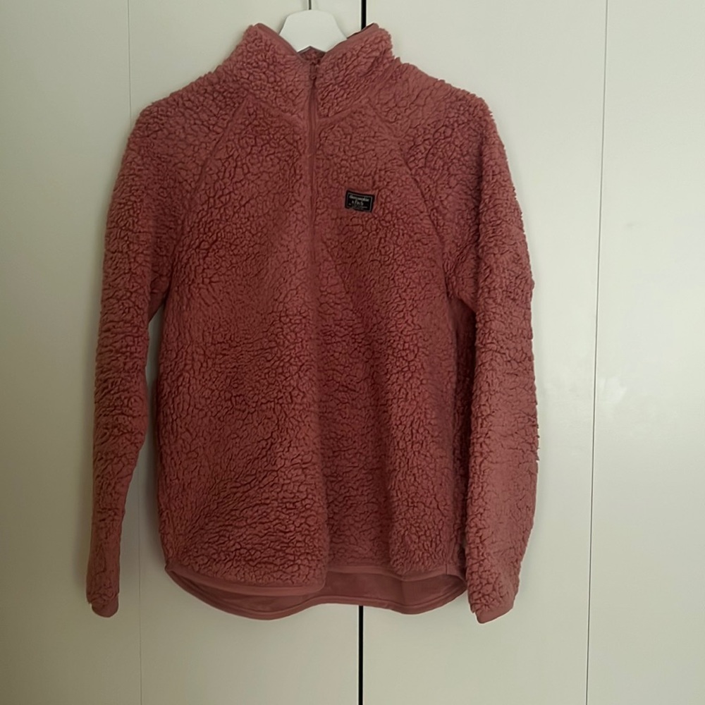Abercrombie and Fitch Sherpa jacket -1/4 zip MEDIUM- lightly worn